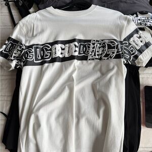 Dolce & Gabbana White and Black Logo T-Shirt